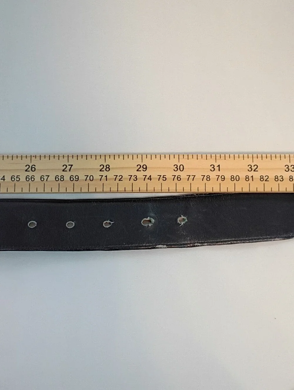VTG COACH Belt Men's M Black French Calfskin Suede Lining Brass Buckle USA #3906